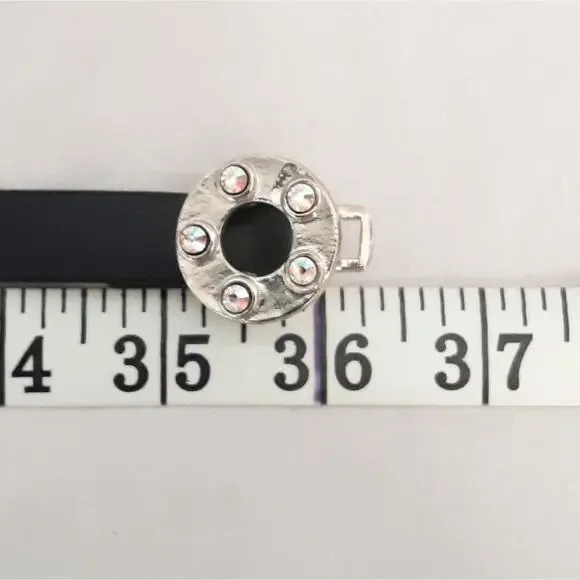 💎Rhinestone Studded Washer Ring Buckle Skinny Belt Adjustable Medium To Small - Picture 11 of 12